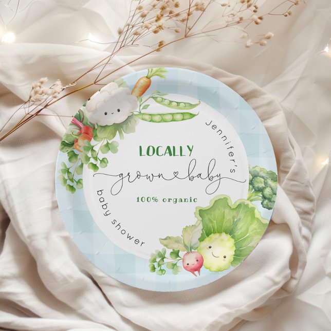 Locally grown baby Farmers market baby shower Paper Plate (Creator Uploaded)