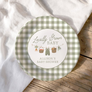 Locally Grown Baby Farmers Market Baby Shower Paper Plate