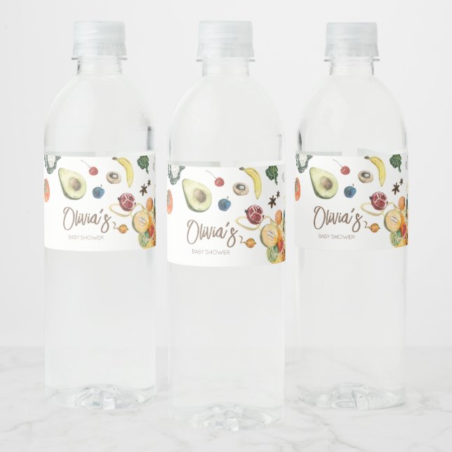 Locally Grown Baby Farmers Market Baby Shower Water Bottle Label (Bottles)