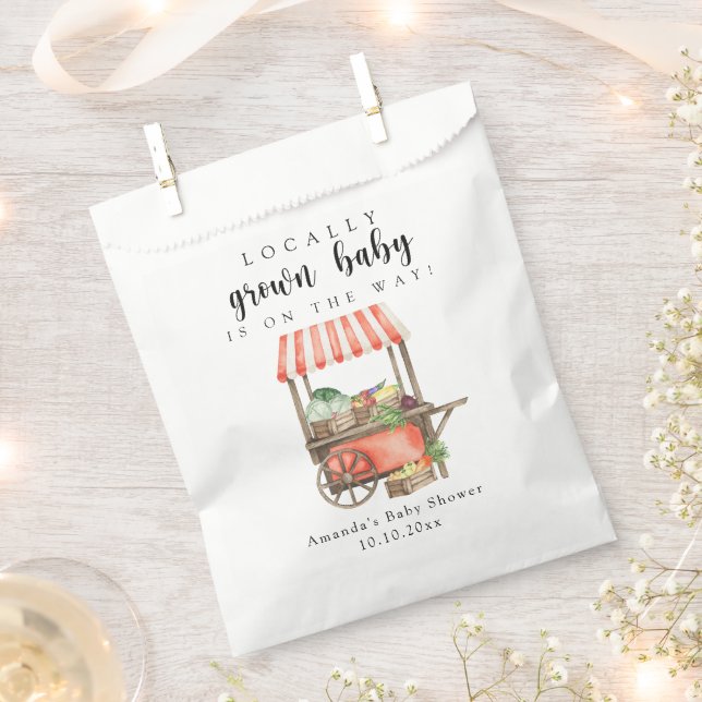 Locally Grown Baby Farmers Market Cart Baby Shower Favour Bags (Clipped)