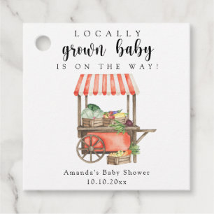 Locally Grown Baby Farmers Market Cart Baby Shower Favour Tags
