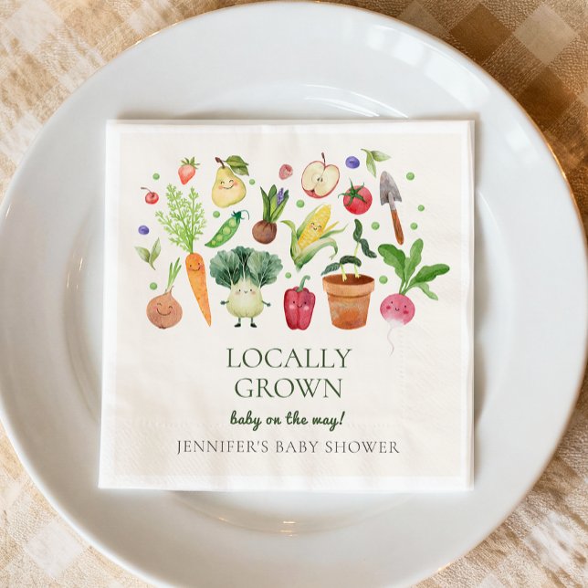 Locally Grown Baby Farmers Market Couples Shower Napkin (Creator Uploaded)