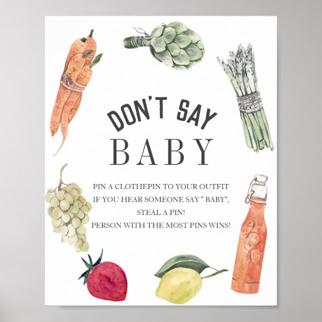 Locally Grown Baby Farmers Market Don't Say Baby Poster (Front)