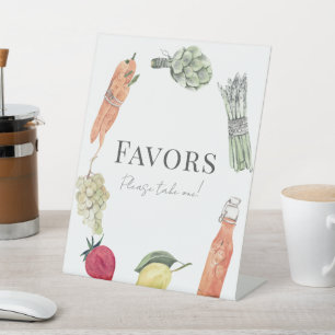 Locally Grown Baby Farmers Market Favors Pedestal Sign