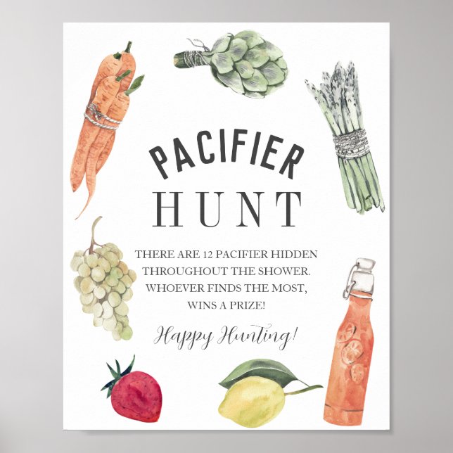 Locally Grown Baby Farmers Market Pacifier Hunt Poster (Front)