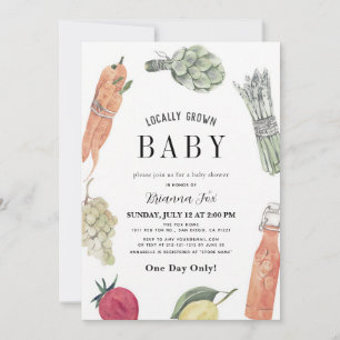 Locally Grown Baby Farmers Market Shower Invitation