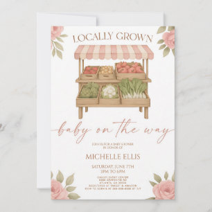 Locally Grown Baby Farmer's Market Shower Invitation