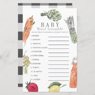 Locally Grown Baby Farmers Market Word Scramble