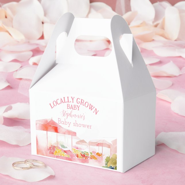 Locally Grown Baby Girl Shower Farmers Market Favour Box (Wedding)