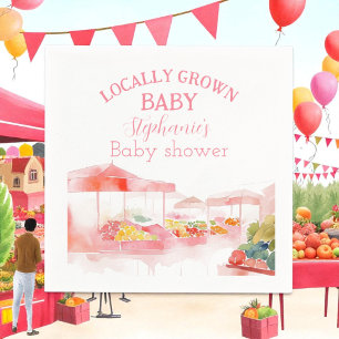 Locally Grown Baby Girl Shower Farmers Market Napkin