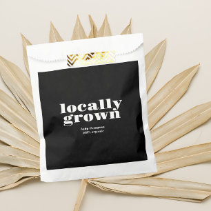 Locally Grown Baby   Modern Black 100% Organic Favour Bags