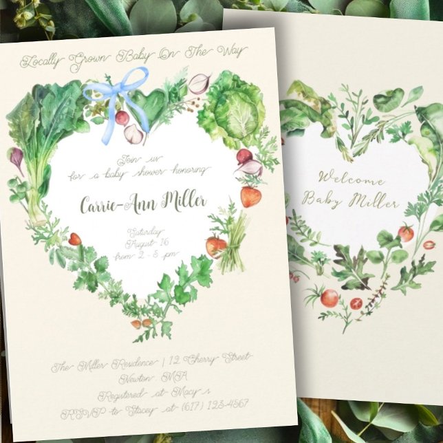 Locally Grown Baby On The Way Baby Shower Invitation (Creator Uploaded)