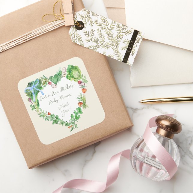 Locally Grown Baby On The Way Baby Shower Square Sticker (Gifting)