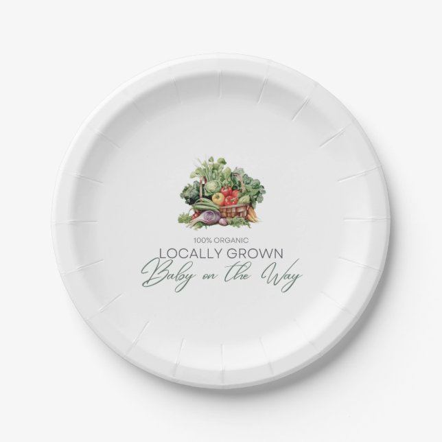 Locally Grown Baby Paper Plate (Front)