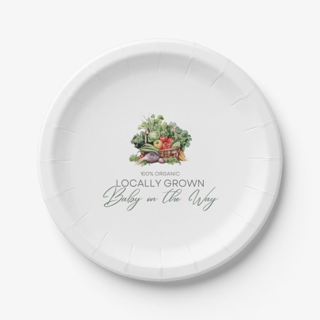 Locally Grown Baby Paper Plate (Front)