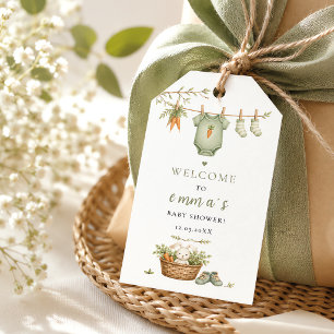 Locally Grown Baby Rustic Bunny Editable Gift Tags