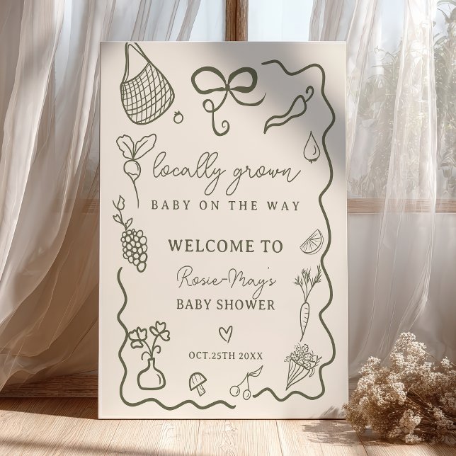 Locally Grown Baby Rustic Farmer’s Market welcome Poster (Locally Grown Baby Rustic Farmer’s Market welcome Poster)