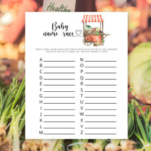 Locally grown baby shower - Baby name race game