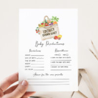Locally Grown Baby Shower Baby Predictions Game