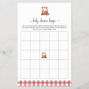 Locally Grown Baby Shower Bingo Game Market Flyer
