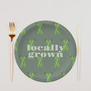 Locally Grown Baby Shower   Colorblock SAGE Paper Plate