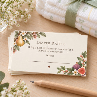 Locally Grown Baby Shower Diaper Raffle Card