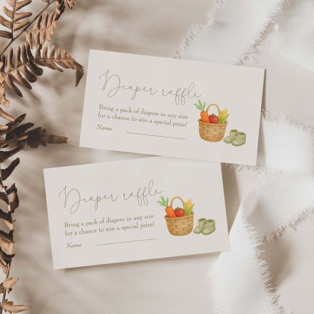 Locally Grown Baby Shower Diaper Raffle Enclosure Card (Creator Uploaded)