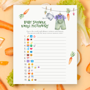 Locally grown baby shower emoji pictionary game