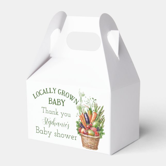 Locally Grown Baby Shower Farmers Market Favour Box (Front Side)
