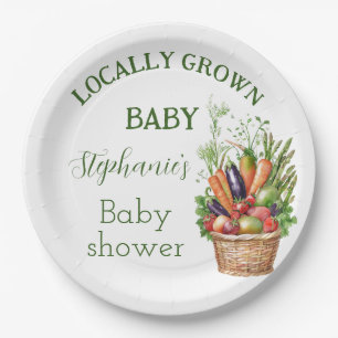 Locally Grown Baby Shower Farmers Market Paper Plate