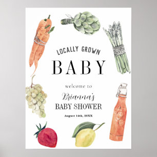 Locally Grown Baby Shower Farmers Market Welcome Poster