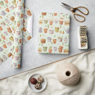 Locally Grown Baby Shower Garden Pattern  Wrapping Paper