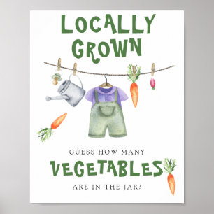 locally grown baby shower - how many vegetables  poster
