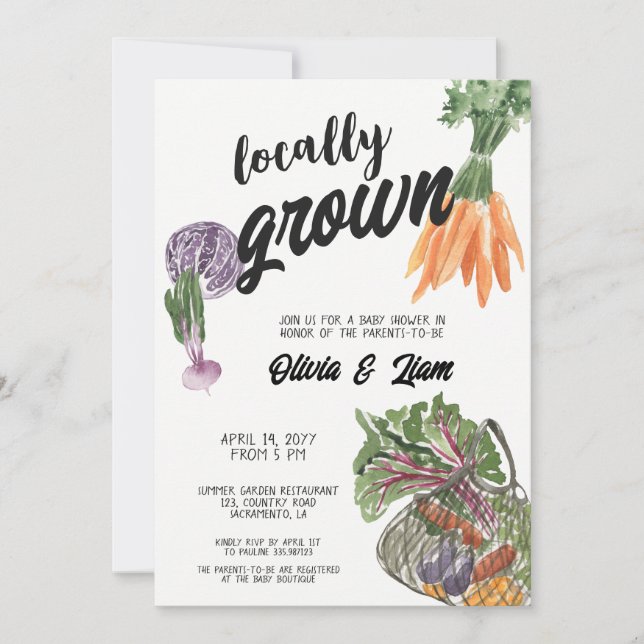 Locally Grown Baby Shower Invitation (Front)