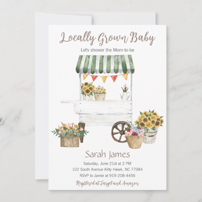 Locally Grown Baby Shower Invitation (Front)