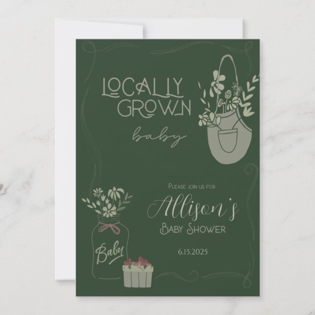 Locally Grown Baby Shower Invitation (Front)