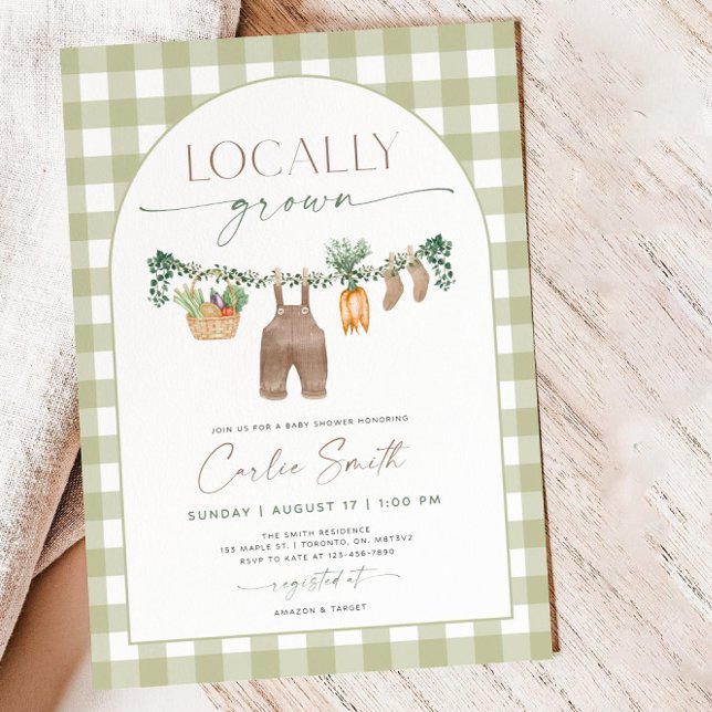 Locally Grown Baby Shower Invitation, Farmers Mark Invitation (Creator Uploaded)