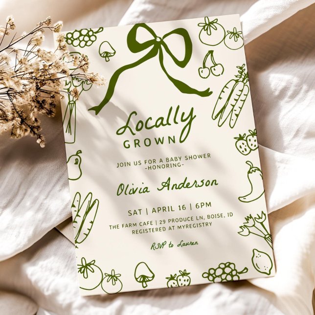 Locally Grown Baby Shower Invitation Template  Edi (Creator Uploaded)