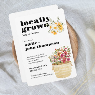 Locally Grown Baby Shower Invite Floral