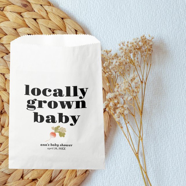 Locally Grown Baby Shower | Modern, Minimal & B+W Favour Bags (Creator Uploaded)