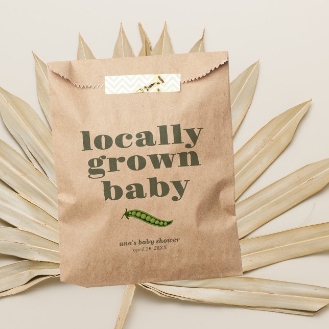 Locally Grown Baby Shower | Modern, Minimal & SAGE Favour Bags (Creator Uploaded)