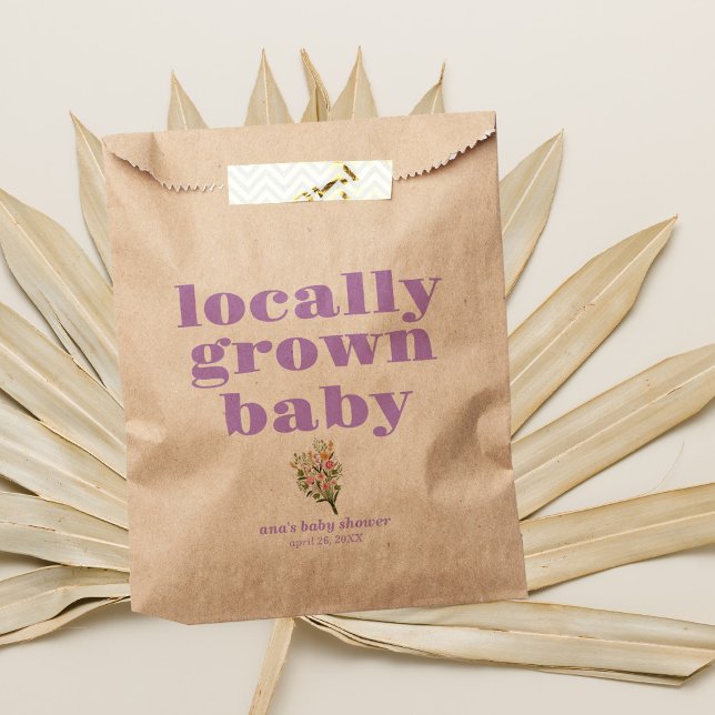 Locally Grown Baby Shower | Modern & PURPLE Favour Bags (Creator Uploaded)