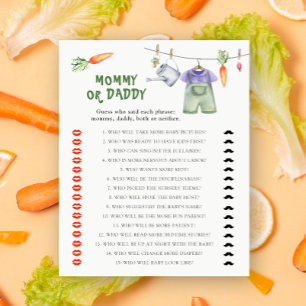 Locally grown baby shower - mommy or daddy game
