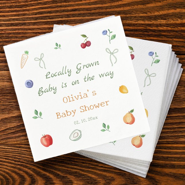 Locally Grown Baby shower Napkin (Creator Uploaded)