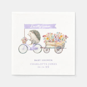 Locally Grown Baby Shower Napkins – Purple Floral 