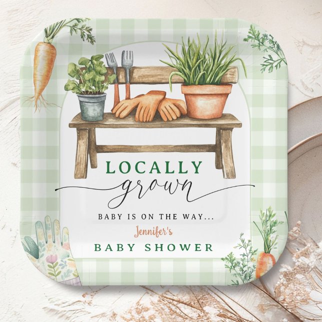 Locally Grown Baby Shower  Paper Plate (Creator Uploaded)