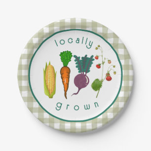 Locally Grown Baby Shower Paper Plate