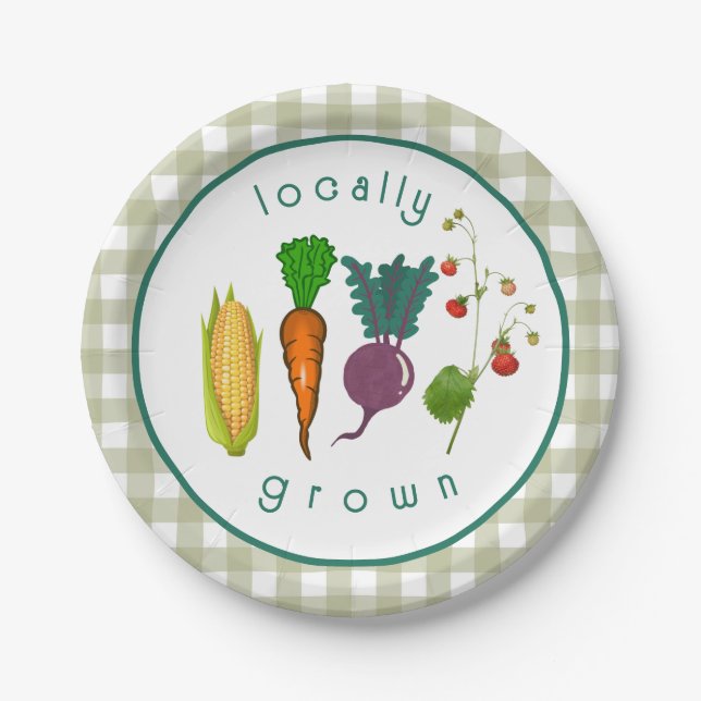 Locally Grown Baby Shower  Paper Plate (Front)