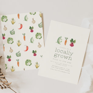 Locally Grown Baby Shower Party Invite