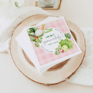 Locally grown baby shower pink girl Farmers market Napkin